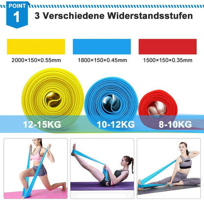 Elastic Fitness Bands 3Pcs Resistance Bands Elastic Fitness Tapes Yoga Pilates Crossfit Stretching Muscular Work Out Equipment