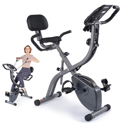 Folding Exercise Bike Magnetic Upright Bike with Pulse Sensor LCD Monitor Indoor Cycling Stationary Exercise Bike Perfect for Home Use