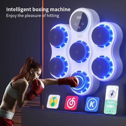 Bluetooth Music Boxing Machine Muay Thai Training Sandbag Sports Fitness Reaction Practice Boxing Training Equipment Wall Target